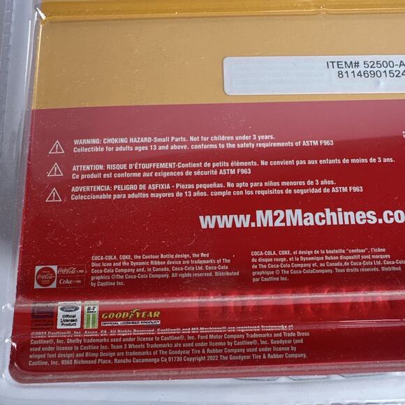 M2 Machines Coca-Cola 1968 Shelby GT 500KR Yellow Convertible B413 - Picture 6 of 9